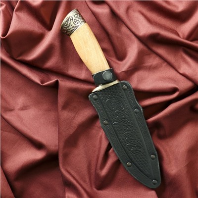 Нож кавказский, туристический "Викинг" с ножнами, гардой, сталь - 40х13, 14.5 см